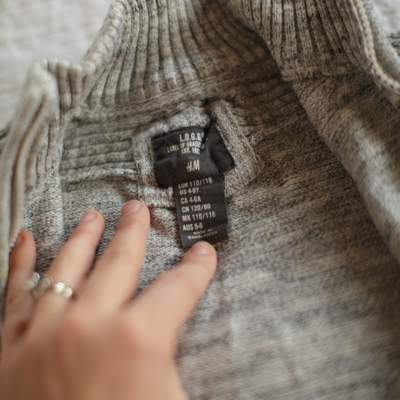 H&M Boys Grey Zip Up Sweater - Picture 3 of 3